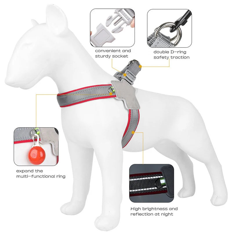 Reflective Dog Harness: Breathable Saddle Style